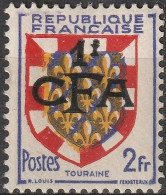 REUNION CFA Poste 288 * MLH Armoirie Wappen Coat Of Arms Blason écu TOURAINE (1949-1952) - Unused Stamps