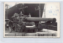 TRIESTE - Trasporto Di Un Cannone Per Torre Principale Di Nave De Guerra Asseganto Dalle Marine Militare Italiane Nel 19 - Trieste