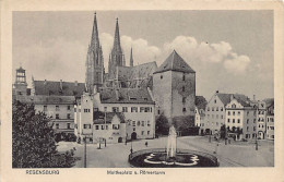 Regensburg (BY) Moltkeplate U. Römerturm Originaldruck Mitteldeutsche Kunstanstalt Gebr. Heberlein Zwickau Sa. - Regensburg