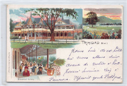 Trinidad - LITHO - Queen's Park Hotel - View In Front Of Hotel - Breakfast Gallery - Publ. Karl Theyer  - Trinidad