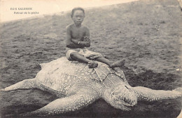 Solomon Isl. - Sea Turtle And Native Child. - Salomoninseln