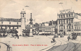 Brasil - RIO DE JANEIRO - Praça Da Lapa E Igreja - Ed. A. Breger  - Rio De Janeiro