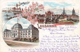 LAUSANNE (VD) Litho - Palais De Justice - Château D'Ouchy - Vue Générale - Ed. Guggenheim 38 - Lausanne