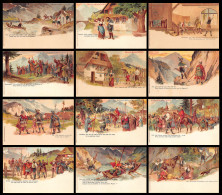 URI - Serie Von 12 Illustrierten Karten über Schiller's Wilhelm Tell - Verlag Künzli  - Andere & Zonder Classificatie