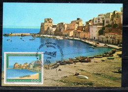 ITALIA REPUBBLICA ITALY 1990 PROPAGANDA TURISTICA TOURISM CASTELLAMMARE DEL GOLFO LIRE 800 CARTOLINA MAXI MAXIMUM CARD - Maximumkaarten