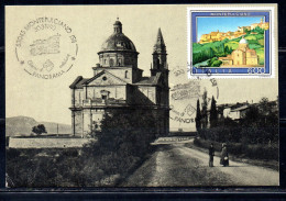 ITALIA REPUBBLICA ITALY REPUBLIC 1990 PROPAGANDA TURISTICA TOURISM MONTEPULCIANO LIRE 800 CARTOLINA MAXI MAXIMUM CARD - Cartas Máxima