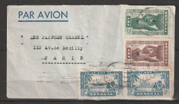 AOF, Lettre Par Avion Dakar (Sénégal --->paris (parfum Chanel)) Timbres Yv :144.145.182 - Brieven En Documenten