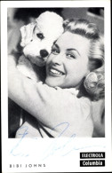 CPA Sängerin Bibi Johns, Portrait, Pudel, Autogramm - Historical Famous People