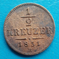 Autriche Austria Österreich 1/2 Kreuzer 1851 B Km 2181 - Autriche