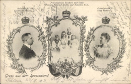 CPA Heinrich XXVII, Erbprinz Reuss J. L., Elise Victoria, Feodora, Luise, Heinrich XLIII, XLV - Familles Royales