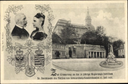 CPA Sondershausen, Schloss, Prince  Von Schwarzburg Sondershausen, 25-jähriges Regierungsjubiläum 1905 - Autres & Non Classés