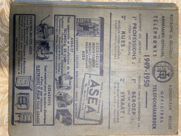Officieel Telefoonboek - België 1949-1950 = Beroepengids ( Gewicht 4.6 Kg - 3325 Paginas)  21 X 26 X 11 Cm - Sonstige & Ohne Zuordnung