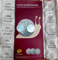 Lot De 2 Pièces De 10 Euros Argent  "BOURGOGNE 2010 Et 2011" + 1 Flyer + 2 Papier Rouleau (Scann Avers Et Revers)_numi10 - Frankreich