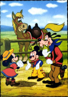 CPA Walt Disney, Mickey Mouse, Micky Maus, Goofy, Minnie, Cowboys - Games & Toys
