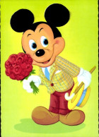 CPA Walt Disney, Micky Maus Mit Blumenstrauß - Spielzeug & Spiele