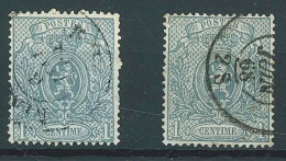 2 X N°23Ad, 1c Gris Bleuté.  Nuances Claire Et Foncée - 1866-1867 Coat Of Arms