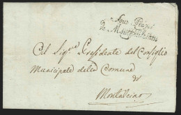 L. 1812 De Montepulciano Cursive "Sous Préfet/de Montepulciano Pour Ev - 1. ...-1850 Vorphilatelie