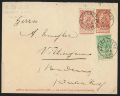 Envel L. 10c + N°56+57 Sc. MEIRELBEKE/1896 Pour L'Allemagne - Enveloppes