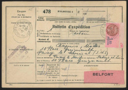 Bulletin D'expédition Fiscal 1,10 Fr + N°376 +392 +406 X2 + 413 De MULHOUSE/1939  - Other & Unclassified