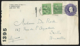 2 Lettres Des USA (POTTSTOWN Et WILLIAMS RAY/1940) Vers La Belgique + Bandes De Censure - Guerre 40-45 (Lettres & Documents)