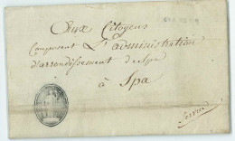 L. Datée De Rochefort An 3 Avec Marque MARCHE En Franchise Pour Spa. + Cachet Administratif De Rochefort - 1794-1814 (Periodo Francese)