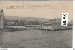 89 . Yonne :  Sens  : Inondations De Janvier 1910 A Sens  Et Aux Environs . La Rive Gauche  De La Fausse Riviere . - Sens