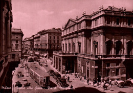 CPSM - MILANO - Via S.Margherita Teatro Alla Scala (tramways) ... Edition S.A.F - Milano