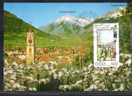 ITALIA REPUBBLICA ITALY REPUBLIC 1990 FLOCLORE FOLKLORE CORSE DEGLI AVELIGNESI LIRE 600 CARTOLINA MAXI MAXIMUM CARD - Maximumkaarten