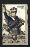 Reklamemarke Befreiungskriege, Kelheim, 100-Jahrfeier 1813-1913, Soldat Mit Standarte, Wappen  - Erinnofilie