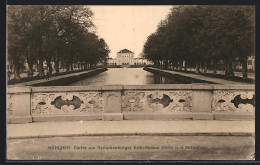 AK München-Nymphenburg, Partie Am Nymphenburger Schlosskanal, Mittelbau  - München