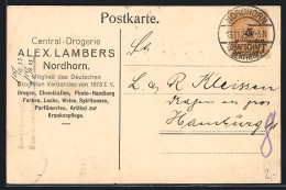 AK Nordhorn, Mitteilungskarte Der Central-Drogerie Alex. Lambers, Mitglied Des Deutschen Drogisten Verbandes E.V.  - Nordhorn