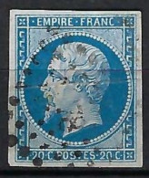 FRANCE Classique, B Obl. PC Des Villes Sur TP Isolés: PC 78 (Angers,1) Sur Y&T 14B - 1853-1860 Napoleon III