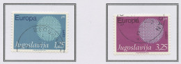 Europa CEPT 1970 Yougoslavie - Jugoslawien - Yugoslavia Y&T N°1269 à 1270 - Michel N°1379 à 1380 (o) - 1970