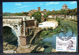 ITALIA REPUBBLICA ITALY REPUBLIC 1991 GIOACHINO BELLI POETA LIRE 600 CARTOLINA MAXI MAXIMUM CARD - Maximumkarten (MC)