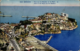 CPA Monaco, Blick Auf Den Felsen Und Den Hafen - Autres & Non Classés