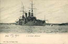 CPA Pola Pula Kroatien, Österreichisches Kriegsschiff, SMS Habsburg - Croatie