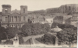 X112116 TERRITOIRE DE BELFORT BELFORT L' EGLISE SAINT CHRISTOPHE ET LE CHATEAU - Belfort - Ville