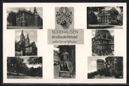 AK Nordhausen, Rosenthal`sche Haus, Gehege, Roland Am Rathaus  - Nordhausen