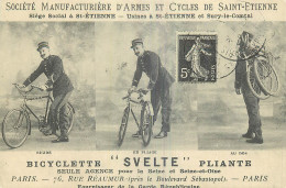 SAINT ETIENNE PUBLICITE CYCLES ET ARMES REPRODUCTION  - Saint Etienne