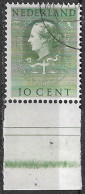Plaatfout Verticale Groene Kras Rechtonder In 1951 C.I.D.J. NVPH 10 Cent Groen NVPH D 34 PM 1 - Dienstmarken
