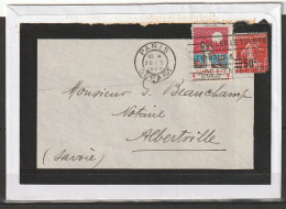 Lettre De Deuil 20.01.1928 Paris--->Alberville Tp Yv Semeuse :225 +vignette Antituberculeux - Storia Postale