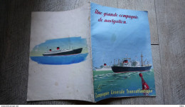 Une Grande Compagnie De Navigation La Compagnie Générale Transatlantique Illustré Par Lezla Paquebot France Antiiles - Boten