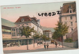 CPA - SUISSE - VAUD - MONTREUX - La GARE - Extérieur - Animation - Attelages - Vers 1910 - Montreux