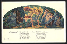 Künstler-AK Sign. Hans Best: Gemälde In Auerbachs Keller, Euphorion  - Vertellingen, Fabels & Legenden