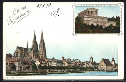 AK Regensburg, Ortspanorama Und Walhalla  - Regensburg