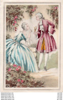 3V3Bv  Lithographie Couple Romantique Maquillage Style Louis XV - Estampes & Gravures