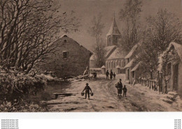 3V3Bv  Lithographie Paysage De Neige Village à Identifier Par Smith 1877 - Estampes & Gravures