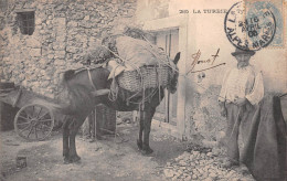 La TURBIE (Alpes-Maritimes) - Type Du Pays Avec Sa Mule - L'Ane Détourne La Tête - Voyagé 1906 (2 Scans) - Autres & Non Classés