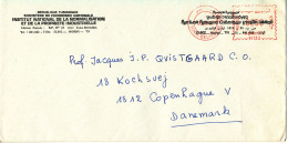 Tunisia Cover With Red Meter Cancel Sent To Denmark 26-12-1986 - Tunesien (1956-...)