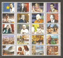 Congo: Full Set Of 20 Mint Stamps In Sheet, Famouse People & Events In 20-th Century, 2001, MNH - Ungebraucht